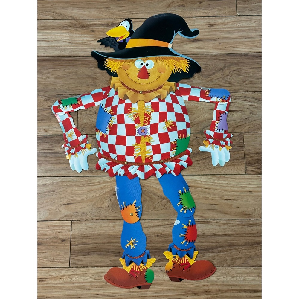 Current Inc 32" Jointed Scarecrow Diecut Vintage Fall Harvest Wall Decor
